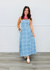 Blue Plaid Smocked Midi Dress (Reg. and Plus)