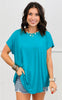 Solid Round Hemline Short Sleeve Top (Reg. & Plus)- 4 Colors