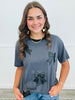 Faux Leather Bow Oversized Tee (Reg. and Plus)