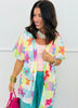 Pink Multi Floral Open Front Duster (Reg & Plus)