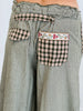 POL Olive Stripe Floral Trim Baggy Pants (Reg.)