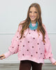 Lt Pink/Burgundy Polka Dot Oversized Sweatshirt (Reg.)