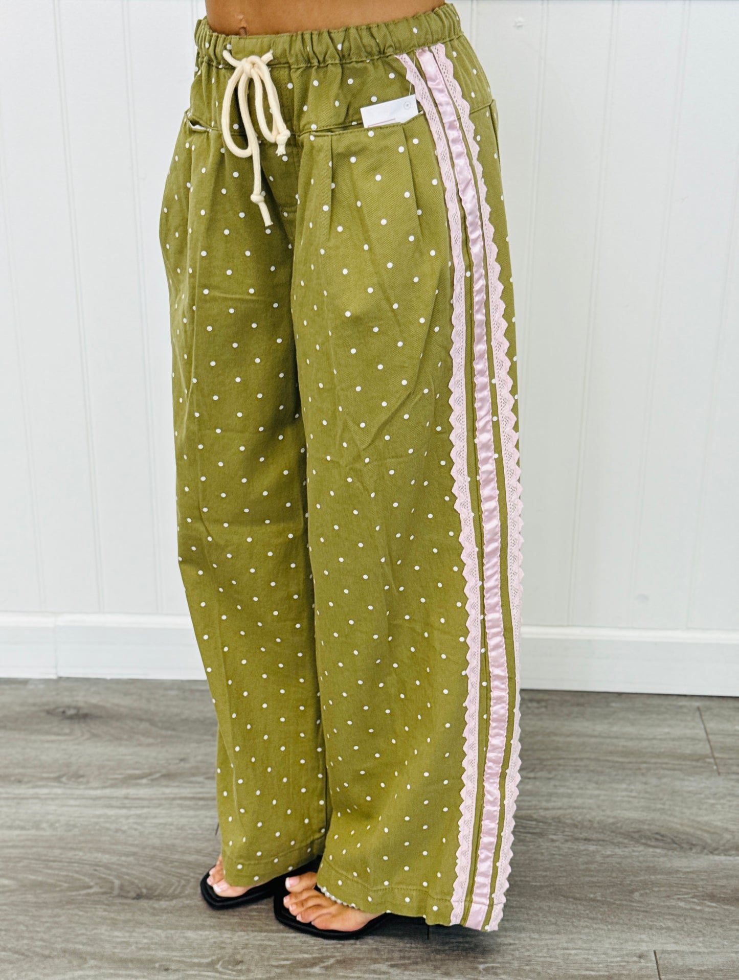 Olive Polka Dot Jogger Pants (Reg.)