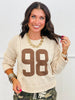 Beige/Mocha Number 98 Cable Knit Sweater Top (Reg.)