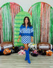 Blue End Zone Checkered Pullover Top (Reg. and Plus)