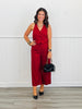 Twill Vest Open Back Jumpsuit (Reg)-2 Colors