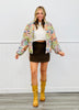 Floral Jacquard Puffer Jacket (Reg & Plus)