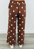 Brown Polka Dot Side Striped Pants (Reg.)