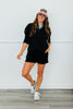 Black Half Zip LS Tee & Short Set (Reg.)