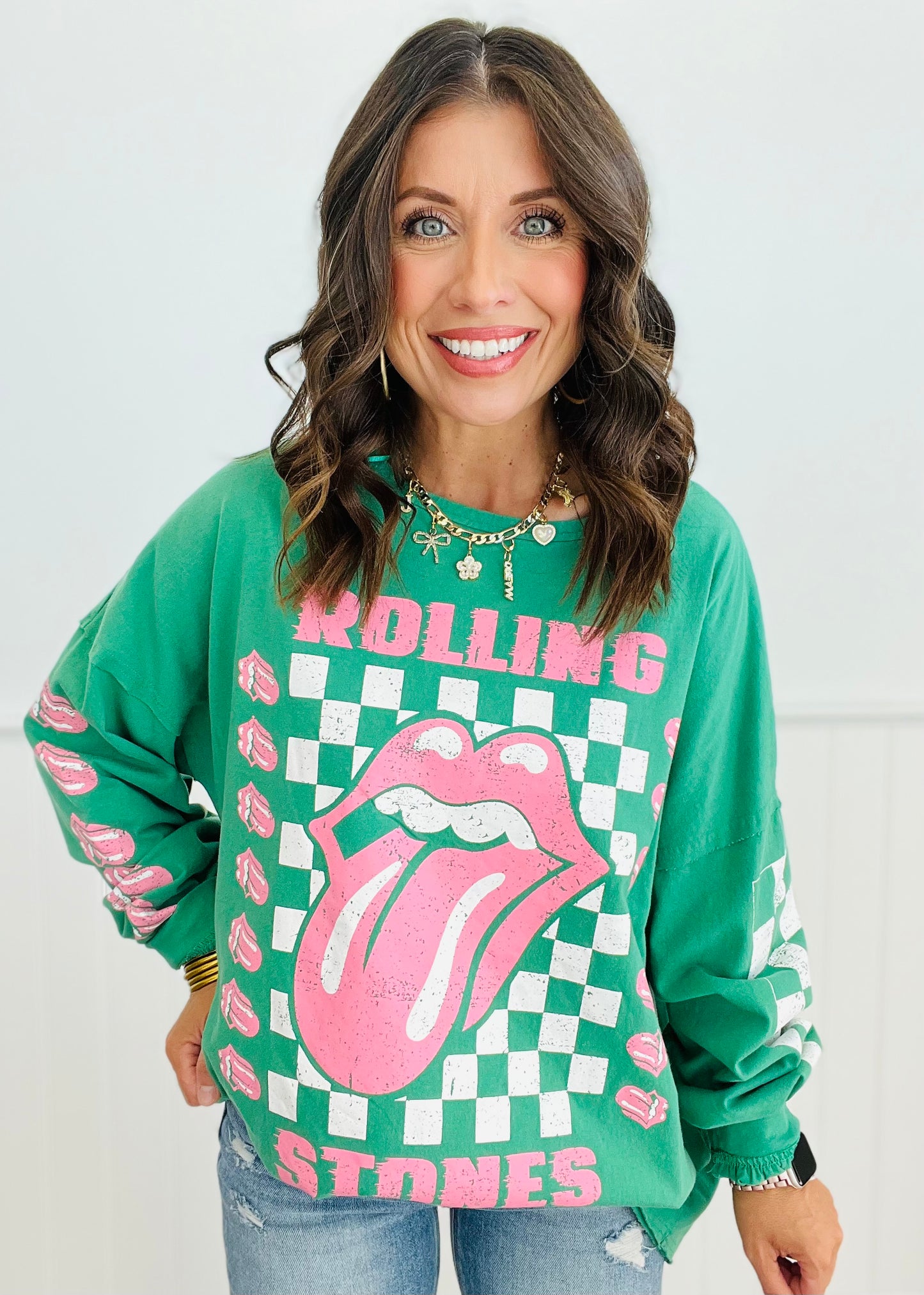 Rolling Stones Checkered Oversized Top (Reg.)