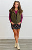Quilted Zip & Snap Padded Vest (Reg.)-2 Colors