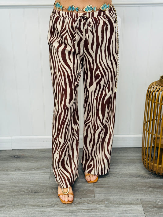 Brown Zebra Print Pants (Reg.)