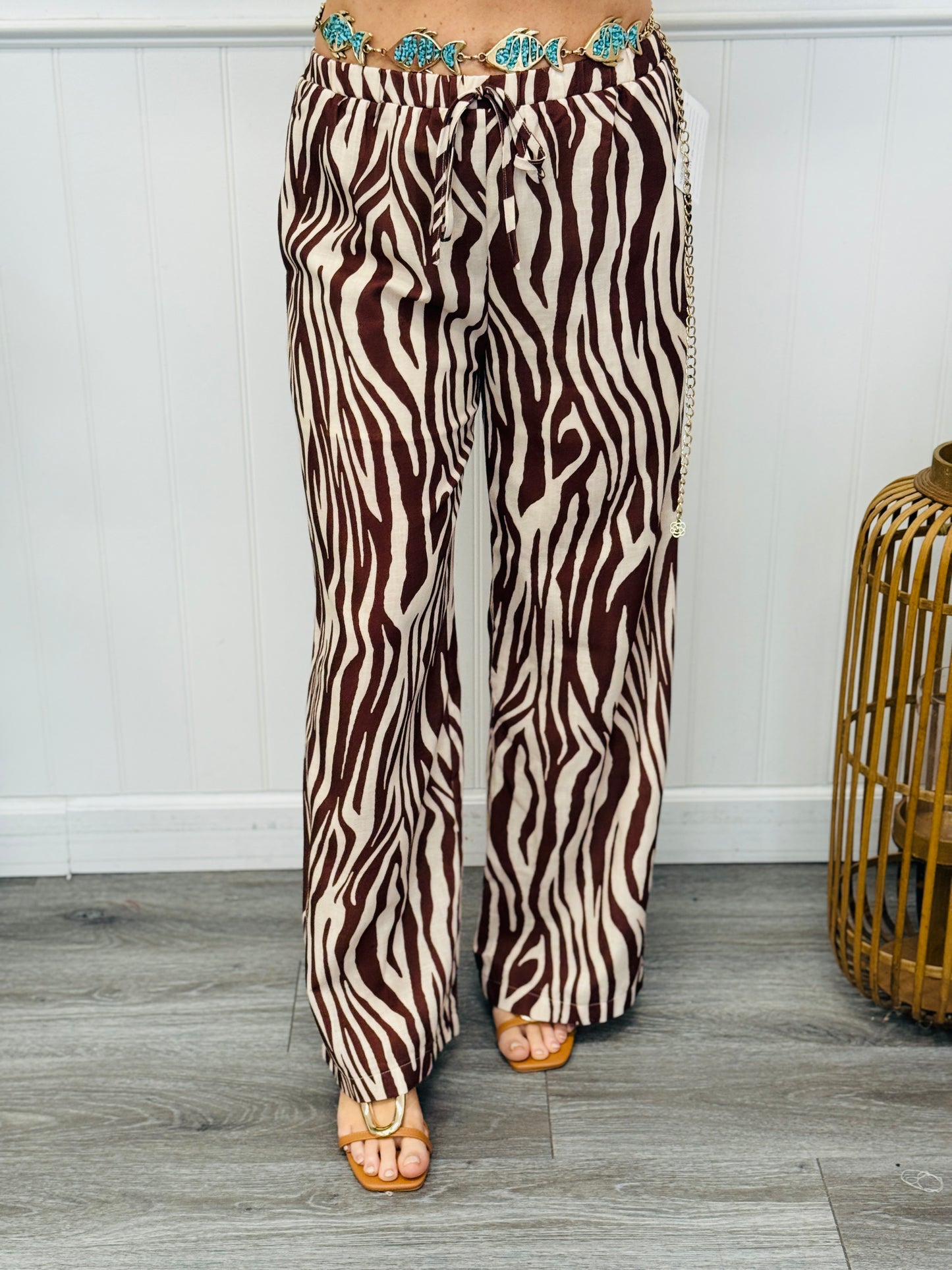 Brown Zebra Print Pants (Reg.)