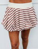 Brown/Pink Stripe Bubble Mini Skirt (Reg.)