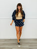 Polka Dot Zip Up Sweater Hoodie (Reg & Plus) - 2 Colors
