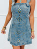 Medium Wash Denim Studded Mini Dress (Reg)