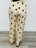 Taupe/Black Polka Dot Satin Pant (Reg & Plus)