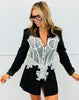 Black Lace Corset Detail Romper (Reg.)