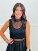 Sheer Floral Mesh Pullover Top (Reg & Plus)-2 Colors