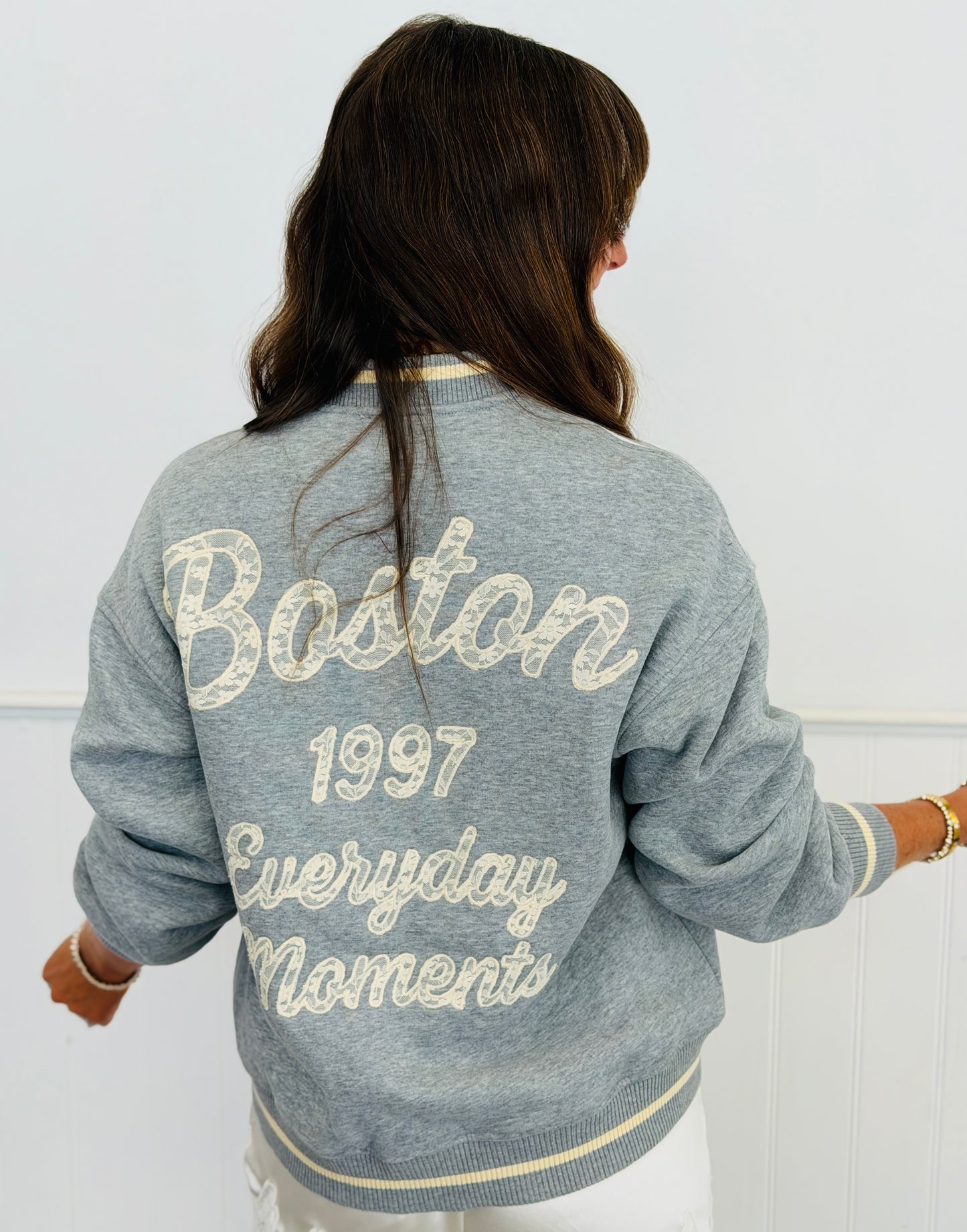 Heather Grey Soft Plush Bomber Jacket