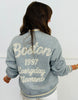Heather Grey Soft Plush Bomber Jacket