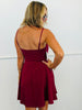 Burgundy Peplum Mini Dress (Reg.)