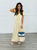Pale Yellow Embroidered Lace Satin Pants (Reg & Plus)