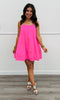 Neon Pink Trapeze Mini Dress (Reg)