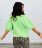 Cool Mint Puff Sleeve Button Up Cardigan (Reg.)