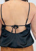 Black Satin Back Tie Cami Top (Reg.)