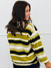 Olive Striped Lace Trim Collar Rugby Top (Reg.)