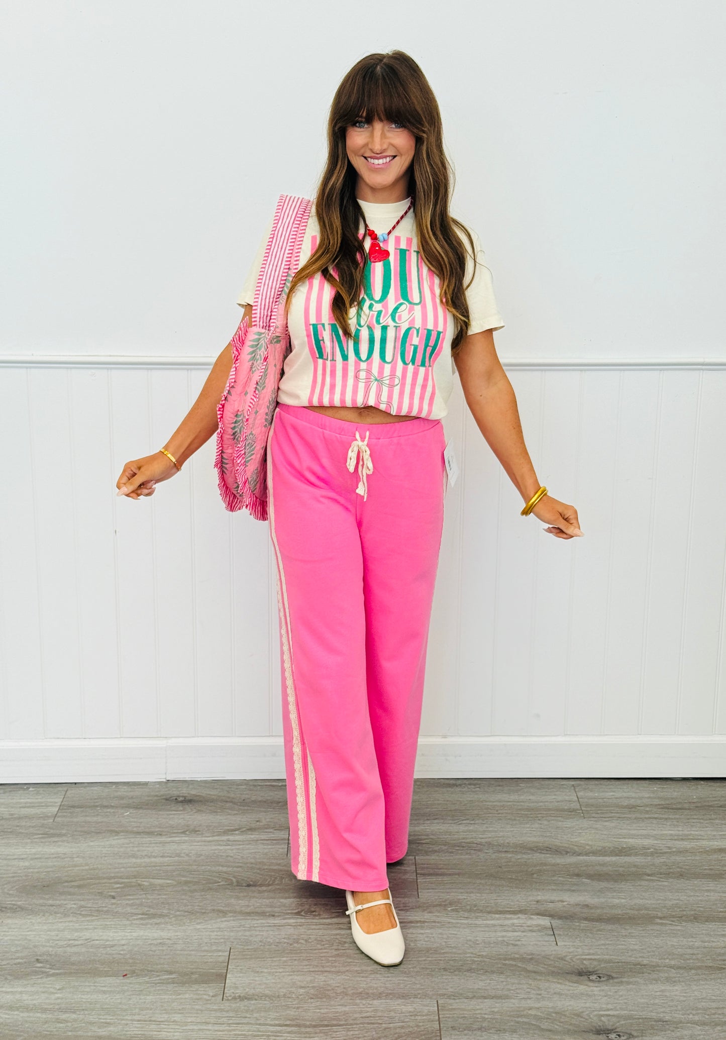 Lace Side Stripe Terry Sweatpants Remix (Reg.) - 2 Colors