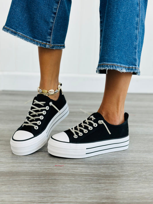 Black Gotta Get Going Platform Sneakers