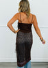 Brown Lace Side Slit Longline Top (Reg.)