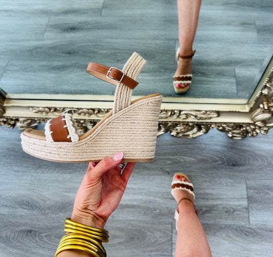 Tan Exceptionally Espadrille Wedges