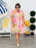 Pink Ric Rac Trim Midi Dress (Reg & Plus)