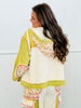 POL Lime Green Thermal Floral Quilted Hoodie Jacket (Reg.)