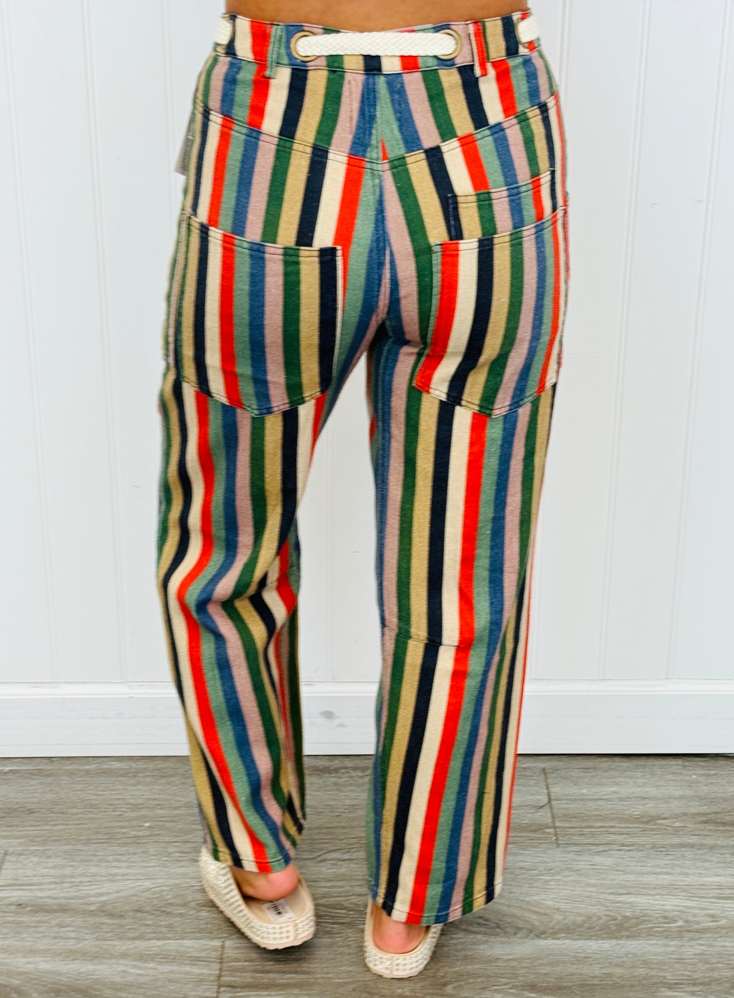 Multi Stripes String Barrel Pants (Reg.)
