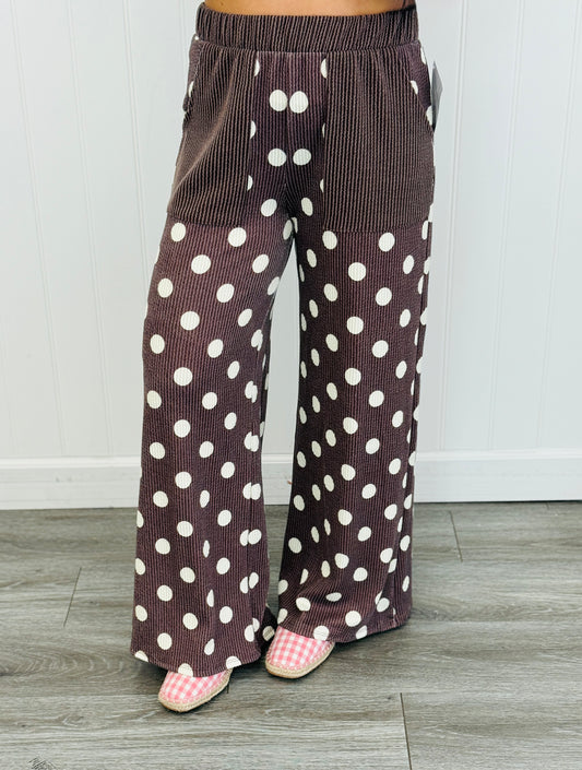 Brown Polka Dot Pants (Reg. and Plus)