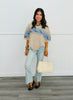 Beige Knit Sweater Poncho (Reg)
