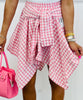 Gingham Asymmetrical Skirt (Reg.)- 4 Colors