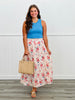 Cream/Red Garden Party Maxi Skirt (Reg & Plus)