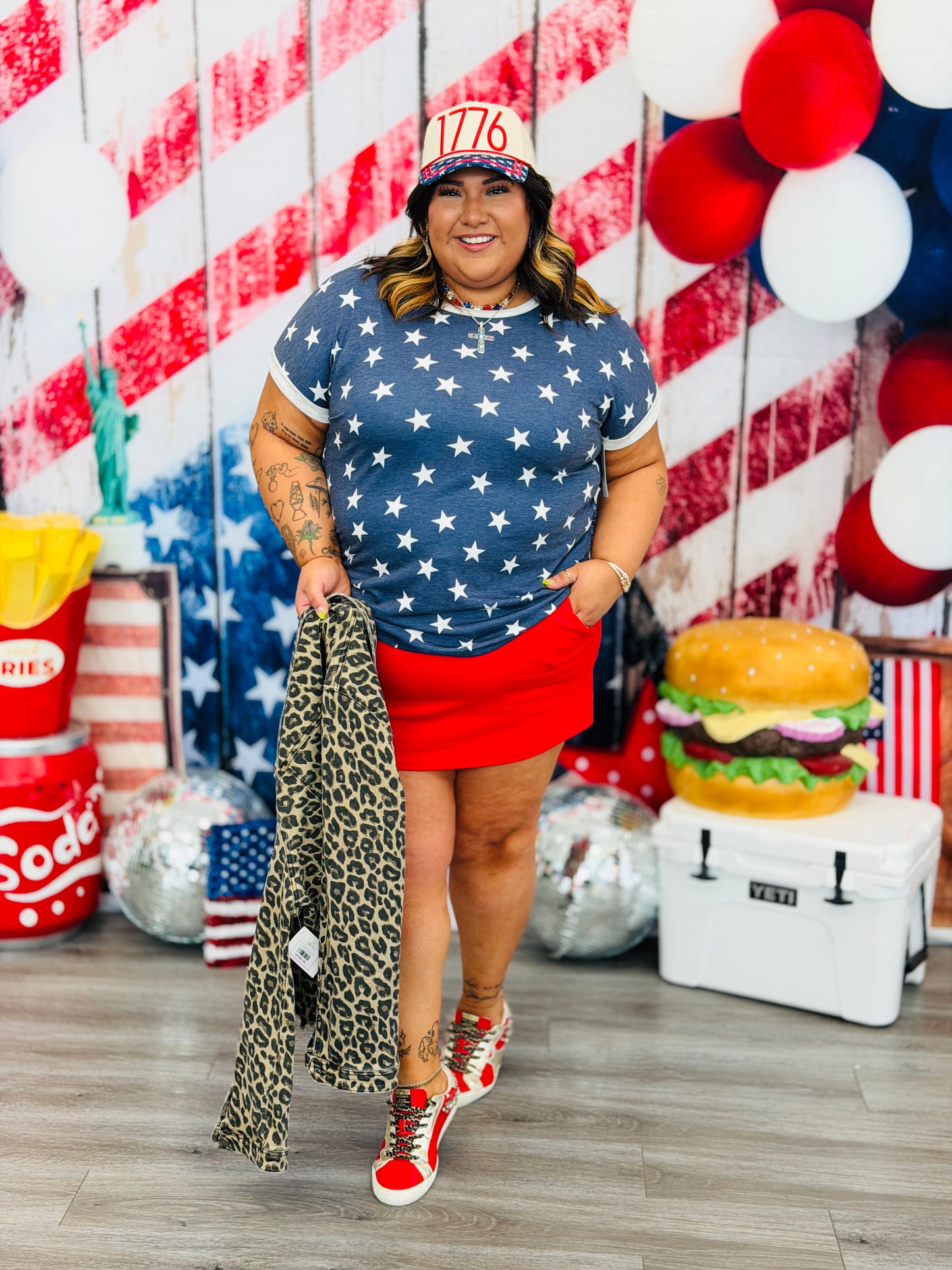 Navy Stars Galore Top (Reg & Plus)