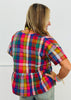 Plaid Babydoll Self Tie Detail Blouse (Reg.)