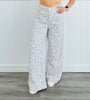 POL Almond Blue Floral Distressed Pants (Reg)