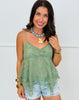 Olive Lace Cami Top (Reg.)