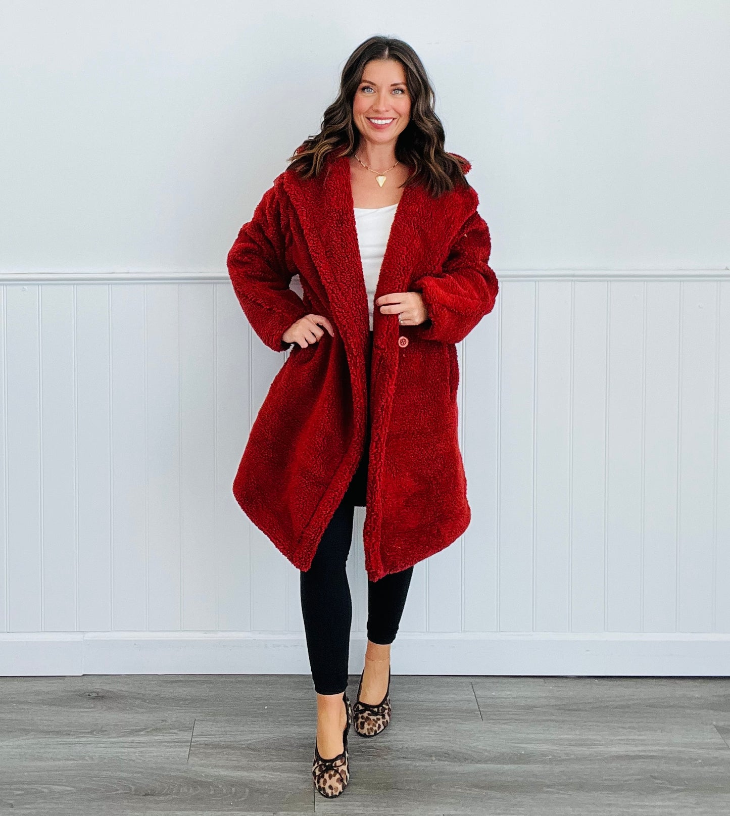 Teddy Bear Sherpa Trench Coat (Reg.) - 4 Colors