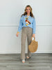 Brown Striped Wide Leg Pants (Reg.)