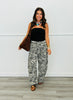 Black/Tan Zebra Print Baggy Barrel Pants (Reg.)