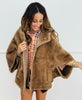 Camel Faux Fur Hooded Jacket (OS)